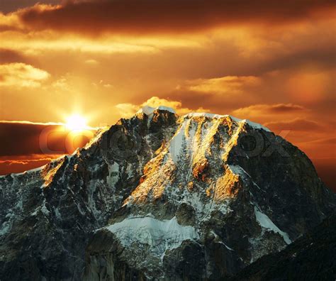 Cordilleras Mountain On Sunset Stock Image Colourbox