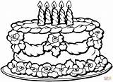 Coloring Birthday Cake Printable sketch template
