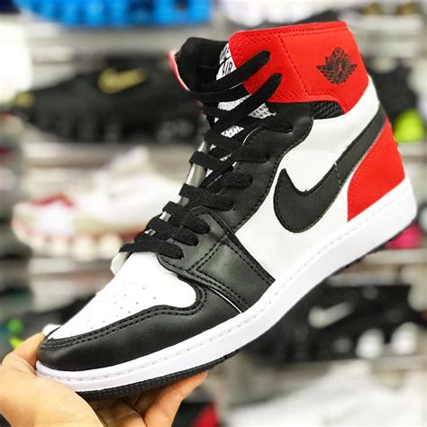 Nike Air Jordan 1 Mid Pretovermelho Nacional Primeira Linha Com