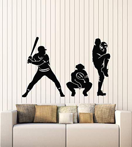 Vinyl Wall Decal Baseball Sports Team Players Boys Room S
