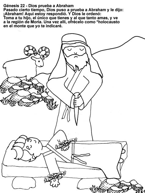 Historia Del Sacrificio De Isaac Para Colorear Dibujos Cristianos