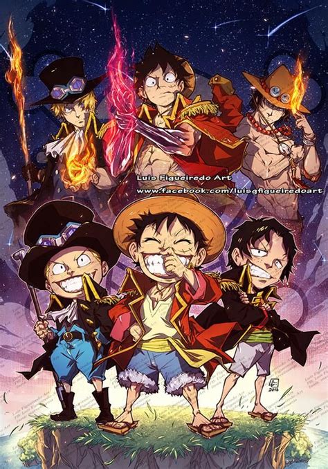 Asl Brothers Ace Sabo Luffy One Piece By Marvelmania On