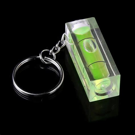 1 Pc Mini Square Spirit Level Key Ring Key Chain Tool Gadget Fr Photo