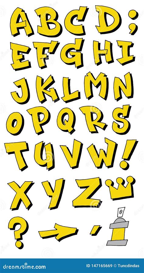 Vector Graffiti Fonts Letters Alphabet For Design Logos Stock Vector