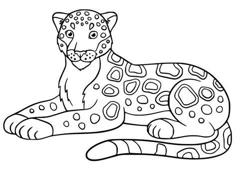 Dibujos De Adorable Jaguar Para Colorear Para Colorear Pintar E