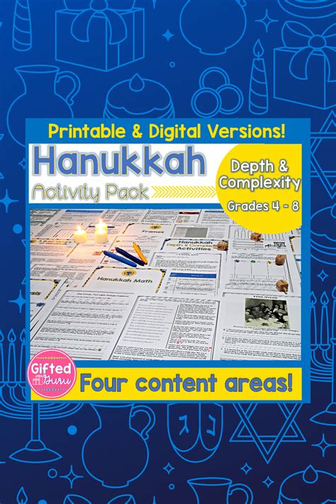 Hanukkah Activity Pack Depth And Complexity Ted Guru Activity