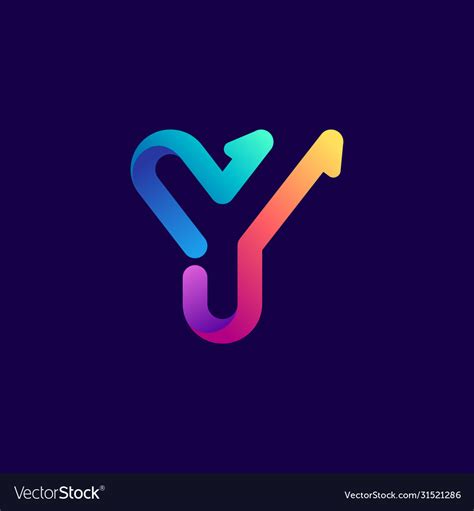 Y Letter Logo With Arrows Royalty Free Vector Image