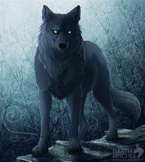 Black Wolf By Whiluna On Deviantart Wolf With Blue Eyes Fantasy Wolf