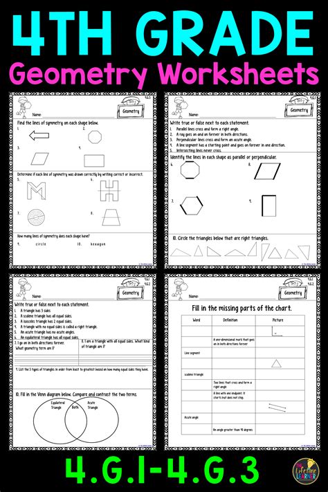 Geometry Worksheet For 4th Graders