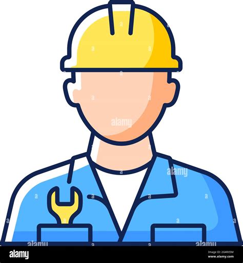 Engineer Rgb Color Icon Stock Vector Image And Art Alamy