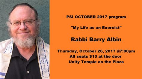 Psi October 2017 Program Rabbi Barry Albin Psychic Studies Institiute