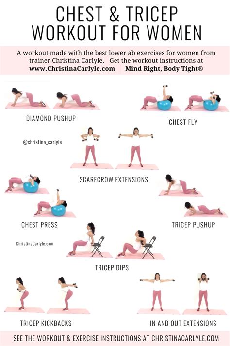 Chest And Tricep Workout For Women To Burn Fat And Tone Up Christina