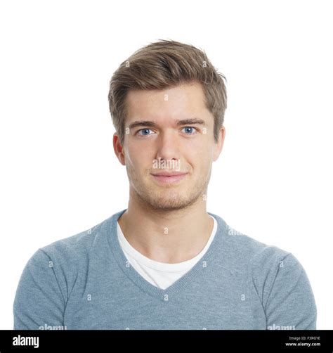 Young Man Looking Pleased Stock Photo Alamy