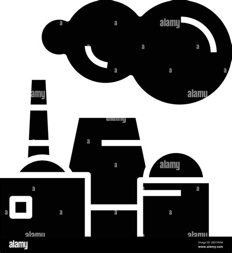 Power Plant Black Icon Concept Illustration Vector Flat Symbol Glyph