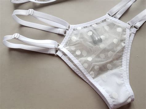 Polka Dot Lingerie Set Sheer Lingerie Bridal Lingerie Bridal Etsy