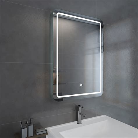 Wall Hung 700 X 500 Illuminated Bathroom Led Mirror And Demister Pad Boston 5055653273740 Ebay