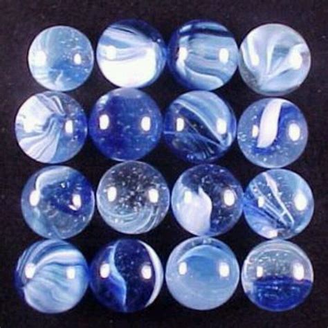 Clear White Blue Sunburst From Marble Glass Marbles Blue And White