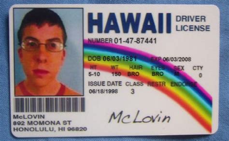 Fake id ppl and the only photo of me you'll ever see. Items similar to Mclovin Id Card Superbad Hawaii Drivers license identification fake id card on Etsy