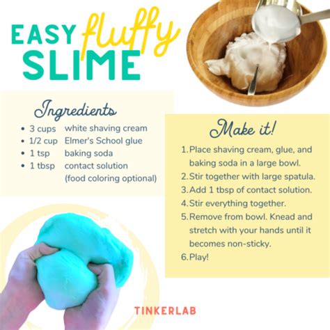 Easy 4 Ingredient Fluffy Slime Tinkerlab