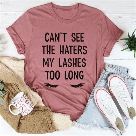 can t see the haters my lashes too long tee peachy sunday