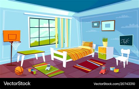 Child Room Cartoon Of Kid Boy Royalty Free Vector Image
