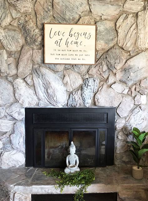 If you've got a free afternoon, you've got time to give your brick fireplace surround a dramatic new look. How to whitewash a stone fireplace | Faux stone fireplaces ...