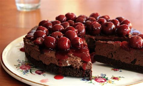 The Kindled Kitchen Recipe Twenty Three Double Chocolate Sour Cherry Cheesecake