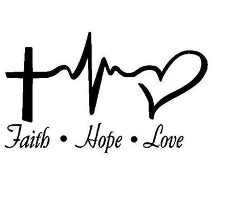 Faith Hope Love Pulse Vinyl Decal Religious Decal Faith
