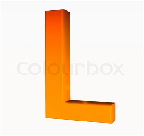 Orange Alphabet Letter L 3d Isolated On White Stock Photo Colourbox