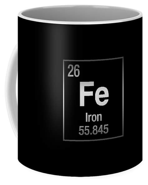 Periodic Table Of Elements Iron Fe On Black Canvas Coffee Mug For