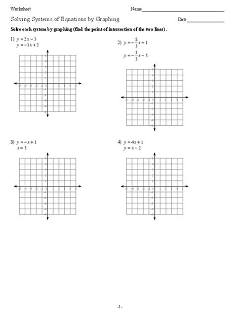 Graphing inequalities gives us a picture of all of the solutions. Solving Systems Of Linear Equations Worksheet solving systems of linear equations by - Worksheet ...