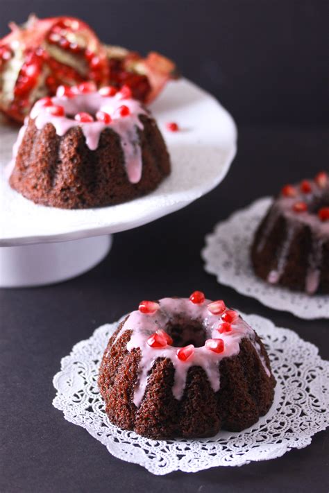 These easy bundt cake recipes will have you craving seconds (or thirds). Mini Chocolate Pomegranate Bundt Cakes with Pomegranate Glaze - Overtime Cook