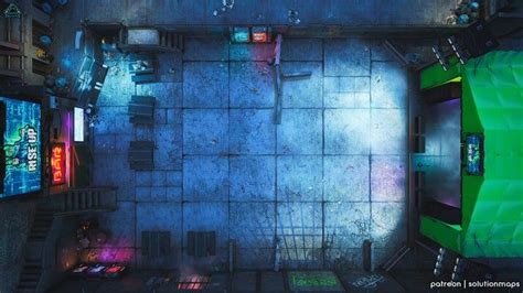 Dystopian City Rockerboy Gig Cyberpunk Static Battle Map Battlemaps Fantasy Town Urban
