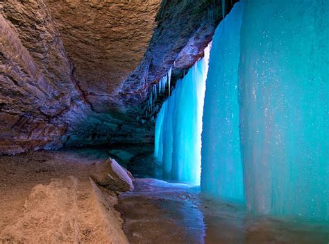 Behind The Minnehaha Fall When Frozen Waterfalls Frozen Cavern