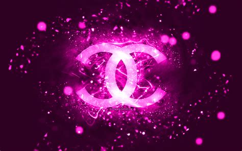 Download Wallpapers Chanel Purple Logo 4k Purple Neon Lights