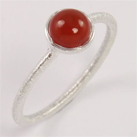 Natural CARNELIAN Gemstone Delicate 925 Solid Sterling Silver Ring Size