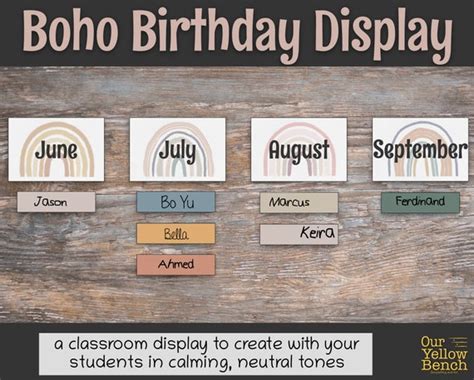 Boho Rainbow Birthday Display Etsy