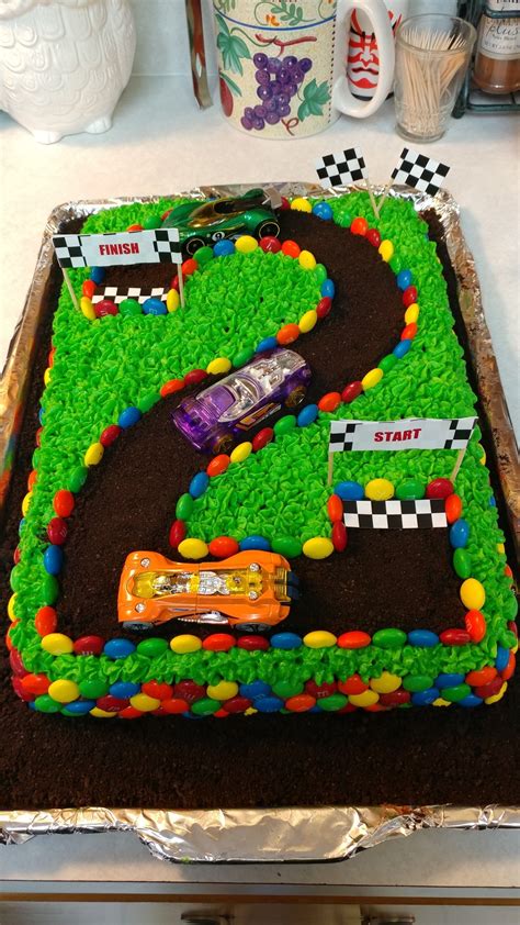 Customize them to add your personal touch or fit the theme of the party. Made this for my sons second birthday! | Car cakes for ...
