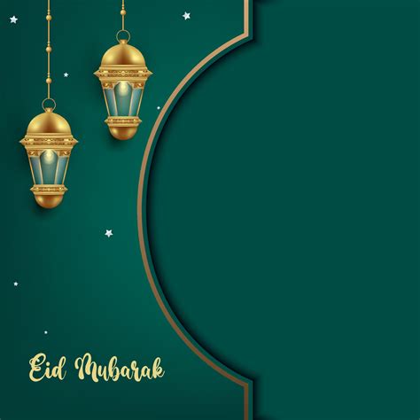 Eid Mubarak Greeting Card Concept Islamic Poster Template With