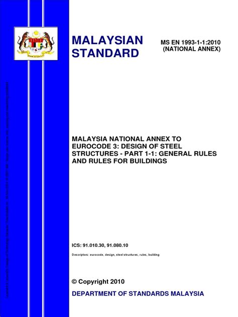 Step 2 signing of spa. Ms en 1993 1 1 2010 Malaysia National Annex to Eurocode 3 ...