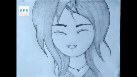 Drawing Beautiful Smile Happy Girl Anime Face Simple