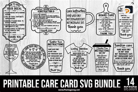 Care Card Svg Bundle 14 Care Instructions Designs Free Download By