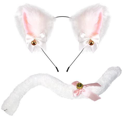 Funcredible Cat Ears And Tail Set Furry Cat Ears Headband With Tail Kitten Anime Neko Ears