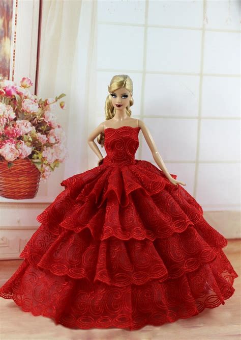 Red Fashion Party Princess Dress Wedding Clothesgown For Barbie Doll F26 Ebay Vestido
