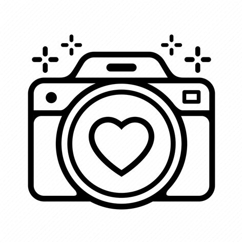 Camera Heart Love Photo Photography Valentine Wedding Icon
