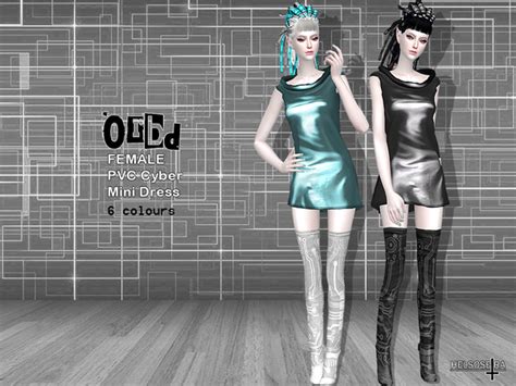 Orbd Pvc Cyber Goth Mini Dress By Helsoseira At Tsr Sims 4 Updates