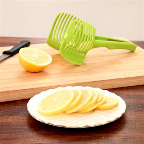 lecook plastic tomato slicer lemon cutter stand shreadder new kitchen cutting aid tools tongs