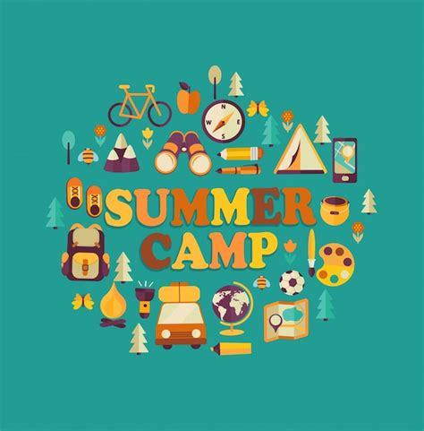 Premium Vector Summer Camp Themed