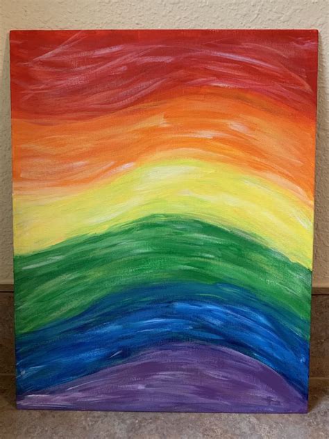 Rainbow Art Art Painting Acrylic Kids Canvas Art Rainbow Art