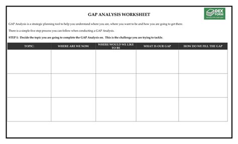 Gap Analysis Worksheet Template In Word And Pdf Formats
